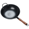 ZhenSanHuan Handmade Cast Iron wok no coating no Painting Flat Bottom Induction Suitable