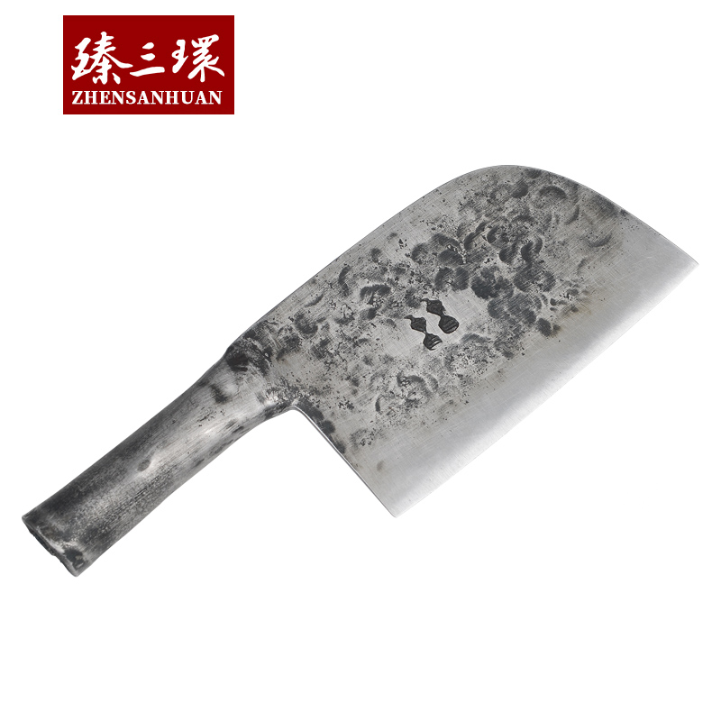 ZhenSanHuan Hand Hammered Iron Handle Forged Kitchen Knife Cleaver