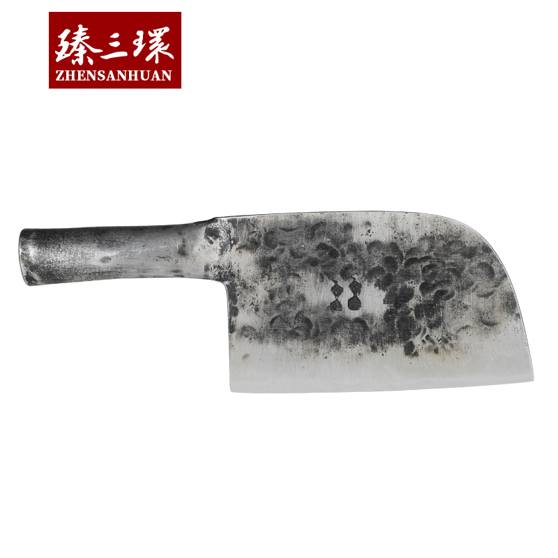 ZhenSanHuan Hand Hammered Iron Handle Forged Kitchen Knife Cleaver