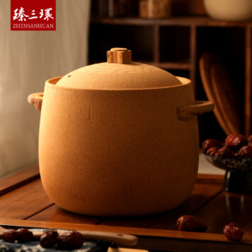ZhenSanHuan Handmade Earthenware Clay Pot Casserole - 6L for big family